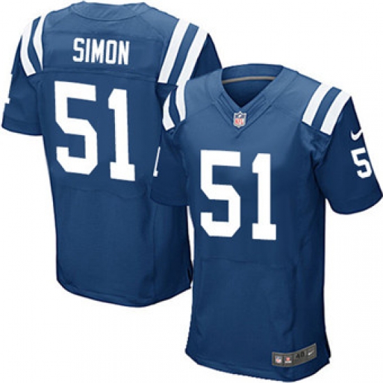 Nike Colts #51 John Simon Royal Blue Team Color Mens Stitched NFL Elite Jersey Nike Colts #51 John Simon Royal Blue Team Color Mens Stitched NFL Elite Jersey