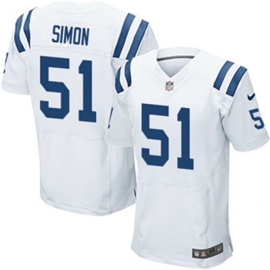 Nike Colts #51 John Simon White Mens Stitched NFL Elite Jersey Nike Colts #51 John Simon White Mens Stitched NFL Elite Jersey