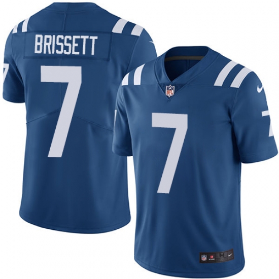 Nike Colts #7 Jacoby Brissett Royal Blue Team Color Mens Stitched NFL Vapor Untouchable Limited Jersey Nike Colts #7 Jacoby Brissett Royal Blue Team Color Mens Stitched NFL Vapor Untouchable Limited Jersey