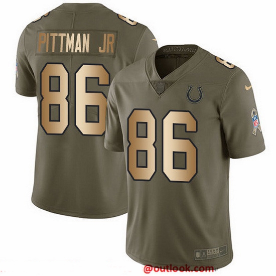Nike Colts 86 Michael Pittman Jr Olive Gold Men Stitched NFL Limited 2017 Salute To Service Jersey Nike Colts 86 Michael Pittman Jr Olive Gold Men Stitched NFL Limited 2017 Salute To Service Jersey