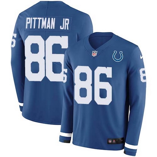 Nike Colts 86 Michael Pittman Jr Royal Blue Team Color Men Stitched NFL Limited Therma Long Sleeve Jersey Nike Colts 86 Michael Pittman Jr Royal Blue Team Color Men Stitched NFL Limited Therma Long Sleeve Jersey