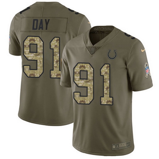 Nike Colts 91 Sheldon Day Olive Camo Men Stitched NFL Limited 2017 Salute To Service Jersey Nike Colts 91 Sheldon Day Olive Camo Men Stitched NFL Limited 2017 Salute To Service Jersey
