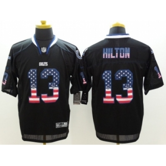 Nike Indianapolis Colts 13 T.Y. Hilton Black Elite USA Flag Fashion NFL Jersey Nike Indianapolis Colts 13 T.Y. Hilton Black Elite USA Flag Fashion NFL Jersey