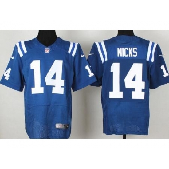 Nike Indianapolis Colts 14 Hakeem Nicks Blue Elite NFL Jersey