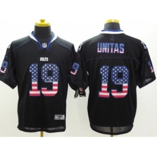 Nike Indianapolis Colts 19 Johnny Unitas Black Elite USA Flag Fashion NFL Jersey Nike Indianapolis Colts 19 Johnny Unitas Black Elite USA Flag Fashion NFL Jersey