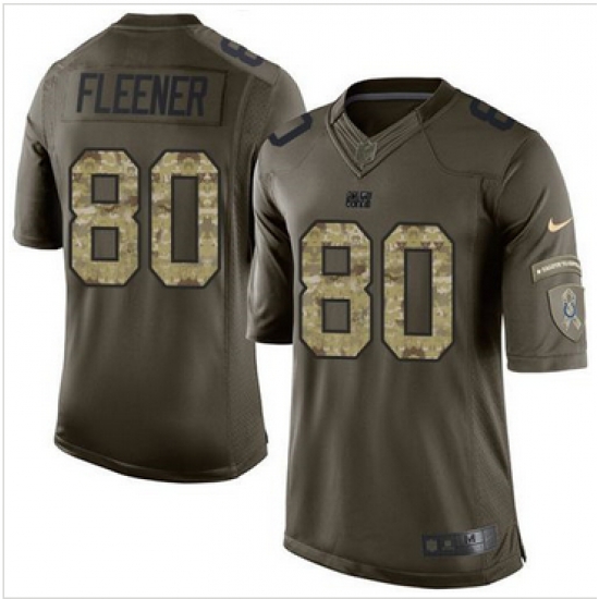 Nike Indianapolis Colts #80 Coby Fleener Green Men 27s Stitched NFL Limited Salute to Service Jersey Nike Indianapolis Colts #80 Coby Fleener Green Men 27s Stitched NFL Limited Salute to Service Jersey