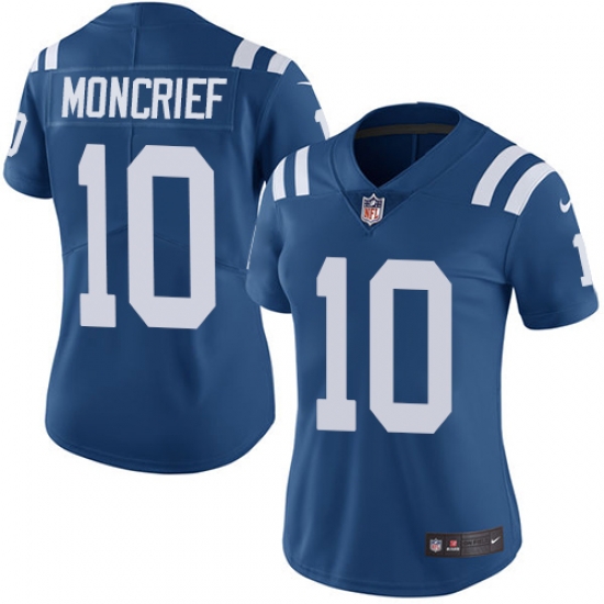 Nike Colts #10 Donte Moncrief Royal Blue Team Color Womens Stitched NFL Vapor Untouchable Limited Jersey Nike Colts #10 Donte Moncrief Royal Blue Team Color Womens Stitched NFL Vapor Untouchable Limited Jersey