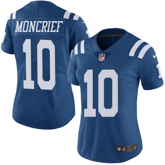 Nike Colts #10 Donte Moncrief Royal Blue Womens Stitched NFL Limited Rush Jersey Nike Colts #10 Donte Moncrief Royal Blue Womens Stitched NFL Limited Rush Jersey