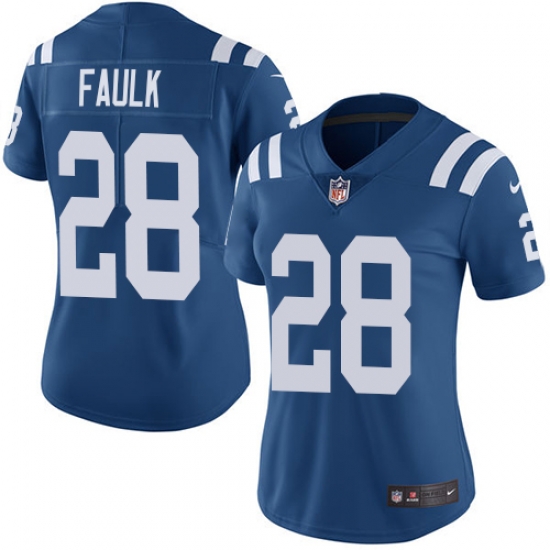 Nike Colts #28 Marshall Faulk Royal Blue Team Color Womens Stitched NFL Vapor Untouchable Limited Jersey Nike Colts #28 Marshall Faulk Royal Blue Team Color Womens Stitched NFL Vapor Untouchable Limited Jersey