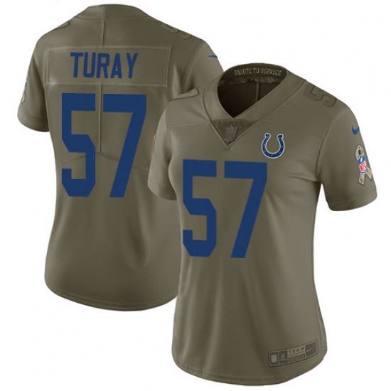 Nike Colts #57 Kemoko Turay Olive Womens Stitched NFL Limited 2017 Salute to Service Jersey Nike Colts #57 Kemoko Turay Olive Womens Stitched NFL Limited 2017 Salute to Service Jersey