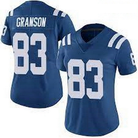 Women Indianapolis 83 Indianapolis Colts Kylen Granson Blue Jersey Women Indianapolis 83 Indianapolis Colts Kylen Granson Blue Jersey