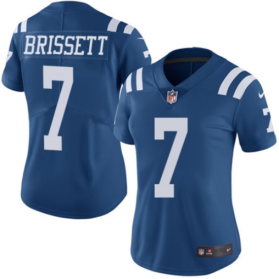 Womens Nike Colts #7 Jacoby Brissett Royal Blue Stitched NFL Limited Rush Jersey Womens Nike Colts #7 Jacoby Brissett Royal Blue Stitched NFL Limited Rush Jersey
