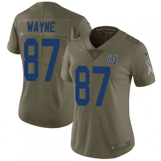 Womens Nike Colts #87 Reggie Wayne Olive Stitched NFL Limited 2017 Salute to Service Jersey Womens Nike Colts #87 Reggie Wayne Olive Stitched NFL Limited 2017 Salute to Service Jersey