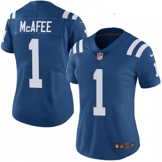 Womens Nike Indianapolis Colts 1 Pat McAfee Elite Royal Blue Team Color NFL Jersey Womens Nike Indianapolis Colts 1 Pat McAfee Elite Royal Blue Team Color NFL Jersey