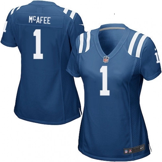 Womens Nike Indianapolis Colts 1 Pat McAfee Game Royal Blue Team Color NFL Jersey Womens Nike Indianapolis Colts 1 Pat McAfee Game Royal Blue Team Color NFL Jersey