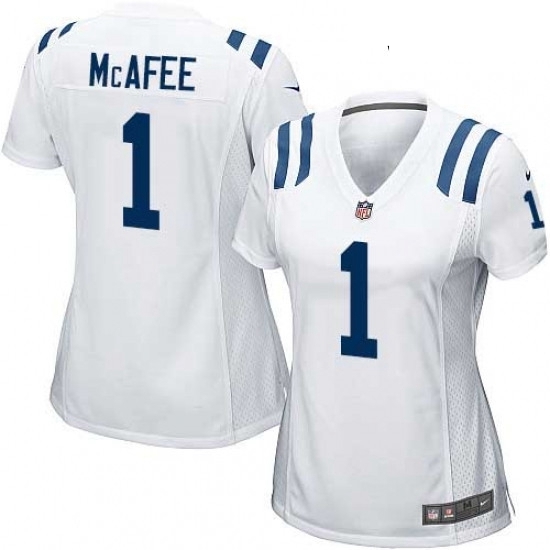 Womens Nike Indianapolis Colts 1 Pat McAfee Game White NFL Jersey Womens Nike Indianapolis Colts 1 Pat McAfee Game White NFL Jersey