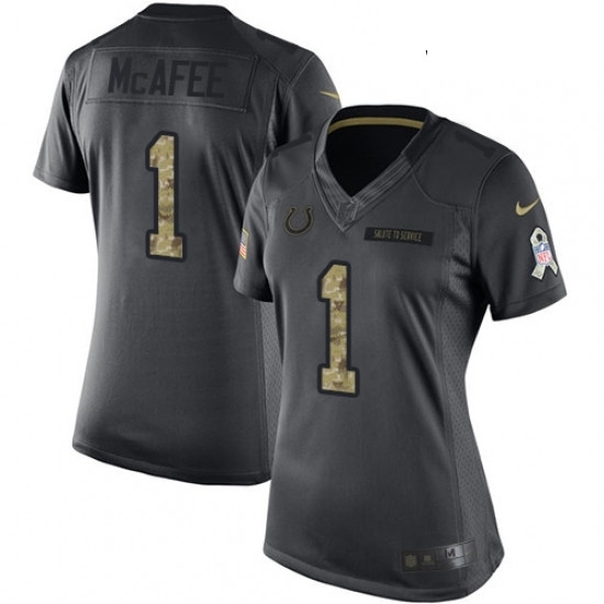 Womens Nike Indianapolis Colts 1 Pat McAfee Limited Black 2016 Salute to Service NFL Jersey Womens Nike Indianapolis Colts 1 Pat McAfee Limited Black 2016 Salute to Service NFL Jersey