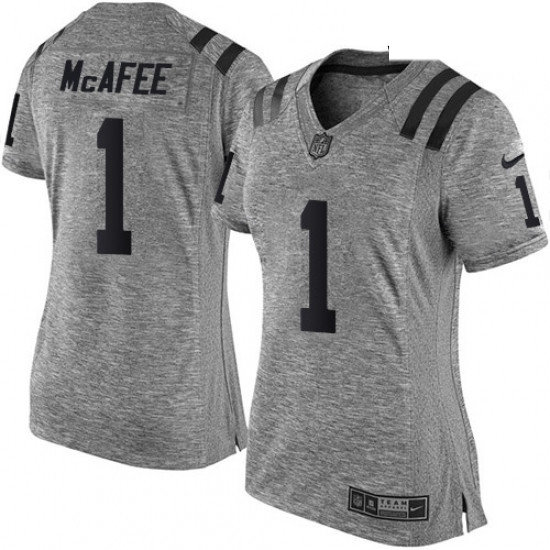 Womens Nike Indianapolis Colts 1 Pat McAfee Limited Gray Gridiron NFL Jersey Womens Nike Indianapolis Colts 1 Pat McAfee Limited Gray Gridiron NFL Jersey