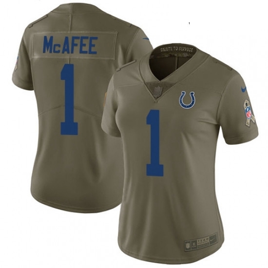 Womens Nike Indianapolis Colts 1 Pat McAfee Limited Olive 2017 Salute to Service NFL Jersey Womens Nike Indianapolis Colts 1 Pat McAfee Limited Olive 2017 Salute to Service NFL Jersey
