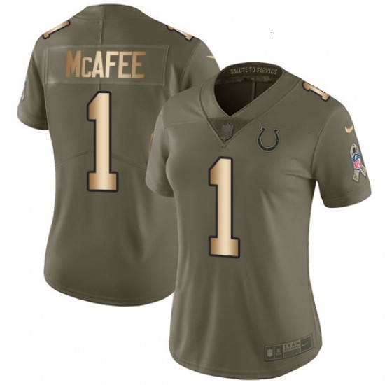 Womens Nike Indianapolis Colts 1 Pat McAfee Limited OliveGold 2017 Salute to Service NFL Jersey Womens Nike Indianapolis Colts 1 Pat McAfee Limited OliveGold 2017 Salute to Service NFL Jersey