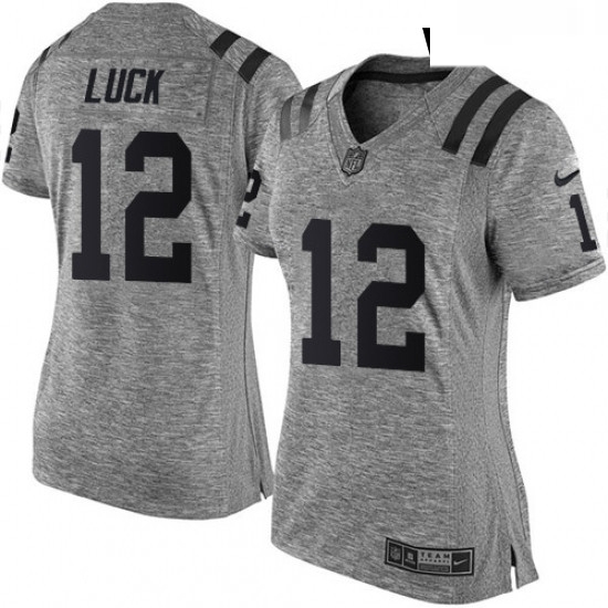 Womens Nike Indianapolis Colts 12 Andrew Luck Limited Gray Gridiron NFL Jersey Womens Nike Indianapolis Colts 12 Andrew Luck Limited Gray Gridiron NFL Jersey
