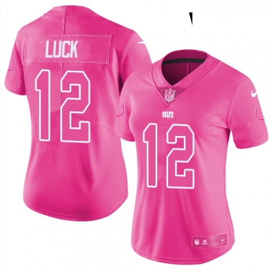Womens Nike Indianapolis Colts 12 Andrew Luck Limited Pink Rush Fashion NFL Jersey Womens Nike Indianapolis Colts 12 Andrew Luck Limited Pink Rush Fashion NFL Jersey