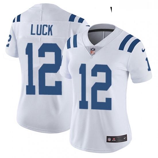 Womens Nike Indianapolis Colts 12 Andrew Luck White Vapor Untouchable Limited Player NFL Jersey Womens Nike Indianapolis Colts 12 Andrew Luck White Vapor Untouchable Limited Player NFL Jersey