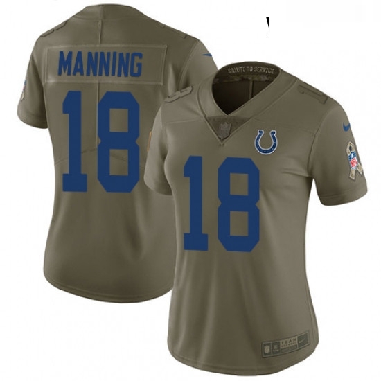Womens Nike Indianapolis Colts 18 Peyton Manning Limited Olive 2017 Salute to Service NFL Jersey Womens Nike Indianapolis Colts 18 Peyton Manning Limited Olive 2017 Salute to Service NFL Jersey