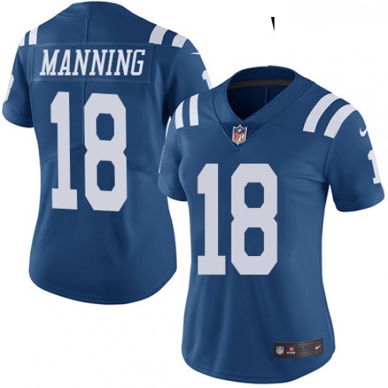 Womens Nike Indianapolis Colts 18 Peyton Manning Limited Royal Blue Rush Vapor Untouchable NFL Jersey Womens Nike Indianapolis Colts 18 Peyton Manning Limited Royal Blue Rush Vapor Untouchable NFL Jersey