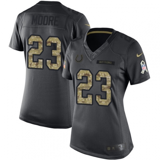 Women's Nike Indianapolis Colts #23 Kenny Moore Limited Black 2016 Salute to Service NFL Jersey Women's Nike Indianapolis Colts #23 Kenny Moore Limited Black 2016 Salute to Service NFL Jersey