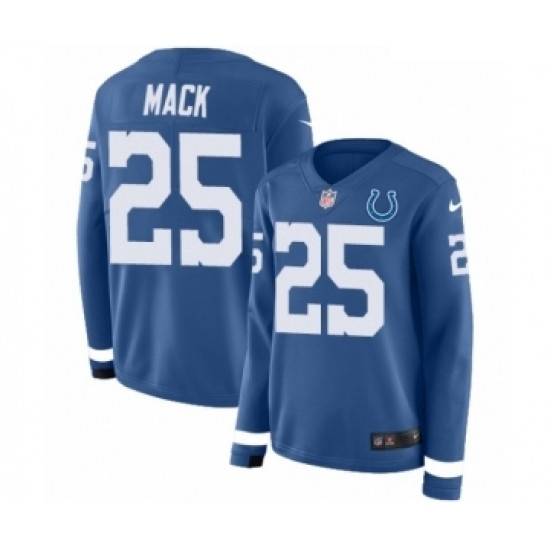 Womens Nike Indianapolis Colts 25 Marlon Mack Limited Blue Therma Long Sleeve NFL Jersey Womens Nike Indianapolis Colts 25 Marlon Mack Limited Blue Therma Long Sleeve NFL Jersey