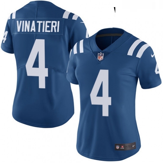 Womens Nike Indianapolis Colts 4 Adam Vinatieri Royal Blue Team Color Vapor Untouchable Limited Player NFL Jersey Womens Nike Indianapolis Colts 4 Adam Vinatieri Royal Blue Team Color Vapor Untouchable Limited Player NFL Jersey