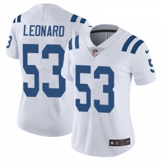 Womens Nike Indianapolis Colts 53 Darius Leonard White Vapor Untouchable Limited Player NFL Jersey Womens Nike Indianapolis Colts 53 Darius Leonard White Vapor Untouchable Limited Player NFL Jersey