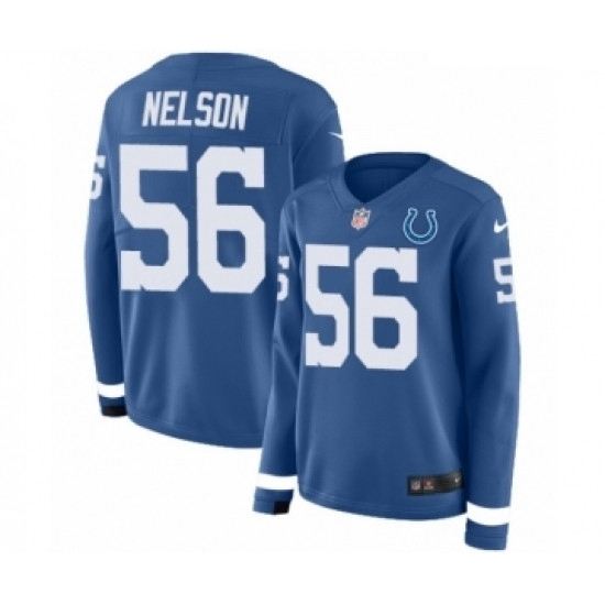 Womens Nike Indianapolis Colts 56 Quenton Nelson Limited Blue Therma Long Sleeve NFL Jersey Womens Nike Indianapolis Colts 56 Quenton Nelson Limited Blue Therma Long Sleeve NFL Jersey