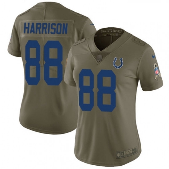 Womens Nike Indianapolis Colts 88 Marvin Harrison Limited Olive 2017 Salute to Service NFL Jersey Womens Nike Indianapolis Colts 88 Marvin Harrison Limited Olive 2017 Salute to Service NFL Jersey