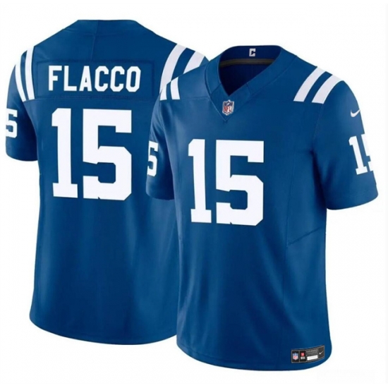 Youth Indianapolis Colts 15 Joe Flacco Blue 2024 F U S E Vapor Untouchable Limited Stitched Football Jersey Youth Indianapolis Colts 15 Joe Flacco Blue 2024 F U S E Vapor Untouchable Limited Stitched Football Jersey