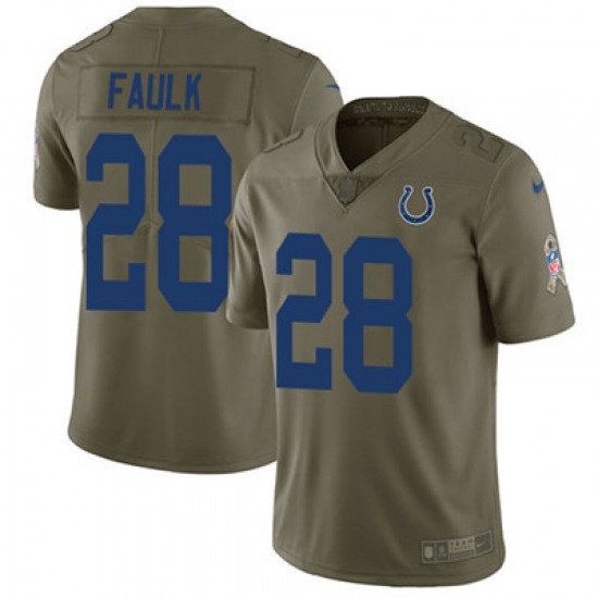 Youth Nike Colts #28 Marshall Faulk Olive Stitched NFL Limited 2017 Salute to Service Jersey Youth Nike Colts #28 Marshall Faulk Olive Stitched NFL Limited 2017 Salute to Service Jersey