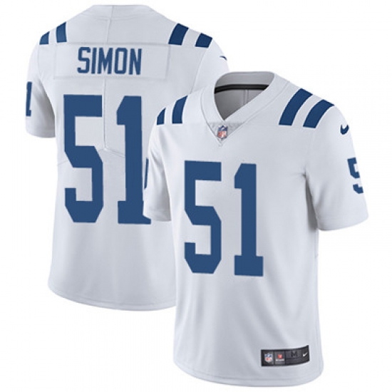 Youth Nike Colts #51 John Simon White Stitched NFL Vapor Untouchable Limited Jersey Youth Nike Colts #51 John Simon White Stitched NFL Vapor Untouchable Limited Jersey