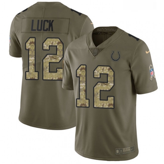 Youth Nike Indianapolis Colts 12 Andrew Luck Limited OliveCamo 2017 Salute to Service NFL Jersey Youth Nike Indianapolis Colts 12 Andrew Luck Limited OliveCamo 2017 Salute to Service NFL Jersey