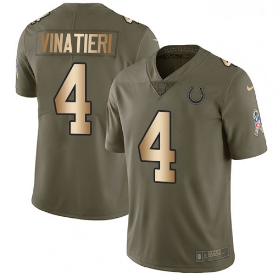 Youth Nike Indianapolis Colts 4 Adam Vinatieri Limited OliveGold 2017 Salute to Service NFL Jersey Youth Nike Indianapolis Colts 4 Adam Vinatieri Limited OliveGold 2017 Salute to Service NFL Jersey