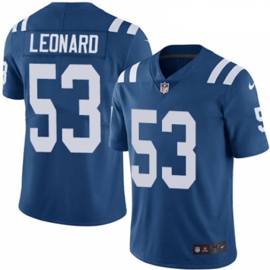 Youth Nike Indianapolis Colts 53 Darius Leonard Royal Blue Team Color Vapor Untouchable Elite Player NFL Jersey Youth Nike Indianapolis Colts 53 Darius Leonard Royal Blue Team Color Vapor Untouchable Elite Player NFL Jersey