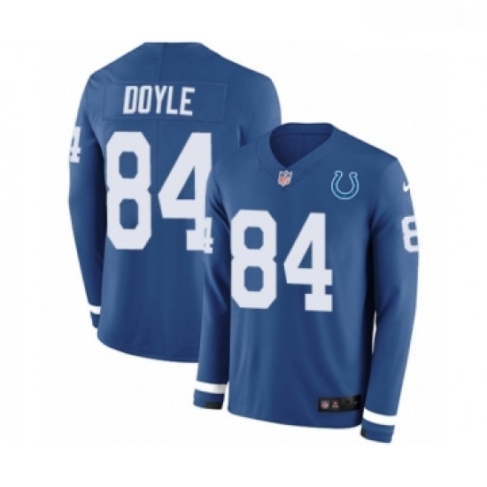 Youth Nike Indianapolis Colts 84 Jack Doyle Limited Blue Therma Long Sleeve NFL Jersey Youth Nike Indianapolis Colts 84 Jack Doyle Limited Blue Therma Long Sleeve NFL Jersey
