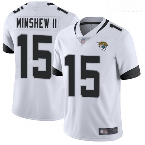 Jaguars 15 Gardner Minshew II White Men Stitched Football Vapor Untouchable Limited Jersey Jaguars 15 Gardner Minshew II White Men Stitched Football Vapor Untouchable Limited Jersey