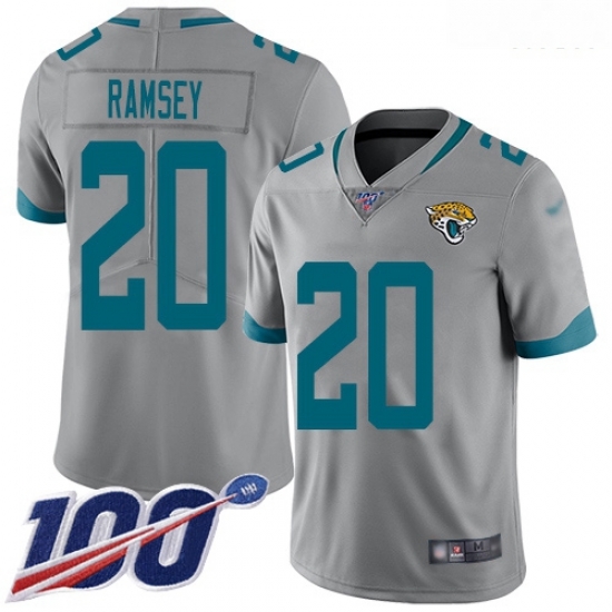 Jaguars 20 Jalen Ramsey Silver Men Stitched Football Limited Inverted Legend 100th Season Jersey Jaguars 20 Jalen Ramsey Silver Men Stitched Football Limited Inverted Legend 100th Season Jersey