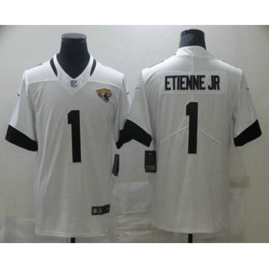 Men Jacksonville Jaguars 1 Travis Etienne Jr White 2021 Vapor Untouchable Stitched NFL Nike Limited Jersey Men Jacksonville Jaguars 1 Travis Etienne Jr White 2021 Vapor Untouchable Stitched NFL Nike Limited Jersey