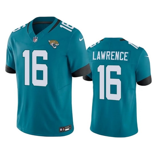 Men Jacksonville Jaguars 16 Trevor Lawrence Teal 2023 F U S E Vapor Untouchable Limited Stitched Jersey Men Jacksonville Jaguars 16 Trevor Lawrence Teal 2023 F U S E Vapor Untouchable Limited Stitched Jersey