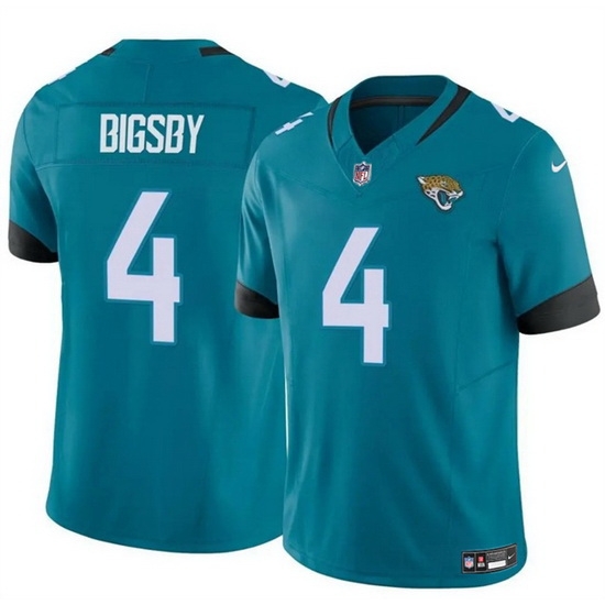 Men Jacksonville Jaguars 4 Tank Bigsby Teal 2024 Vapor Untouchable Limited Stitched Jersey Men Jacksonville Jaguars 4 Tank Bigsby Teal 2024 Vapor Untouchable Limited Stitched Jersey