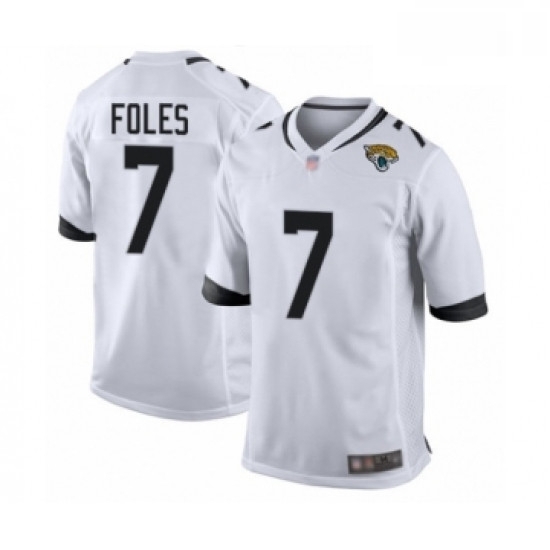 Men Jacksonville Jaguars 7 Nick Foles Game White Football Jersey Men Jacksonville Jaguars 7 Nick Foles Game White Football Jersey
