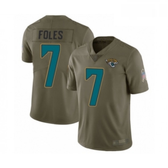 Men Jacksonville Jaguars 7 Nick Foles Limited Olive 2017 Salute to Service Football Jersey Men Jacksonville Jaguars 7 Nick Foles Limited Olive 2017 Salute to Service Football Jersey