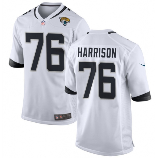 Men Jacksonville Jaguars 76 Anton Harrison White 2023 Draft Stitched Game Jersey Men Jacksonville Jaguars 76 Anton Harrison White 2023 Draft Stitched Game Jersey